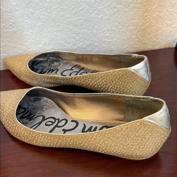 Sam Edelman Metallic Gold Pointed Ballet Flats - Picture 3 of 6